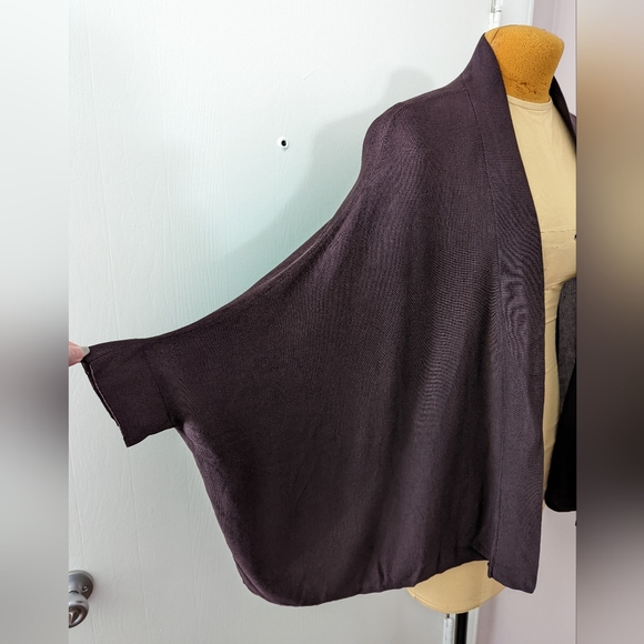 Eileen Fisher Brown Short Sleeve Cardigan size Small - Picture 2 of 9